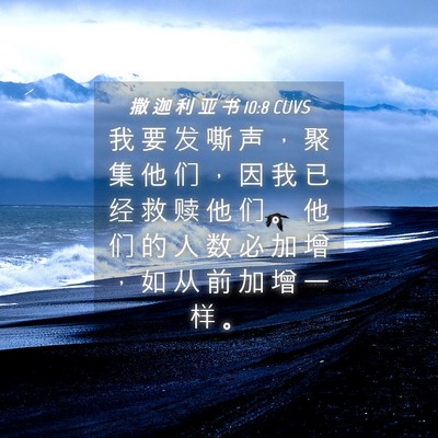Picture 04 - 撒 迦 利 亚 书 10:8 CUVS - 我 要 发 嘶 声 ， 聚 集 他 们 ， 因 - Bible Verse Picture