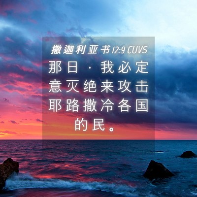 Picture 04 - 撒 迦 利 亚 书 12:9 CUVS - 那 日 ， 我 必 定 意 灭 绝 来 攻 击 - Bible Verse Picture