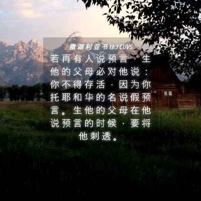 Picture 04 - 撒 迦 利 亚 书 13:3 CUVS - 若 再 有 人 说 预 言 ， 生 他 的 父 - Bible Verse Picture