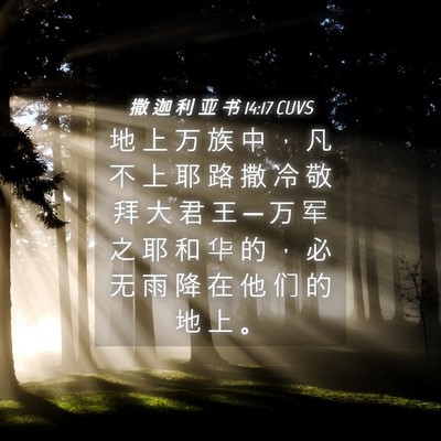 Picture 04 - 撒 迦 利 亚 书 14:17 CUVS - 地 上 万 族 中 ， 凡 不 上 耶 路 撒 - Bible Verse Picture