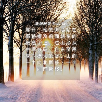 Picture 04 - 撒 迦 利 亚 书 14:4 CUVS - 那 日 ， 他 的 脚 必 站 在 耶 路 撒 - Bible Verse Picture