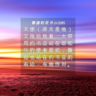 Picture 04 - 撒 迦 利 亚 书 3:1 CUVS - 天 使 （ 原 文 是 他 ） 又 指 给 我 - Bible Verse Picture