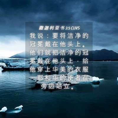 Picture 04 - 撒 迦 利 亚 书 3:5 CUVS - 我 说 ： 要 将 洁 净 的 冠 冕 戴 在 - Bible Verse Picture