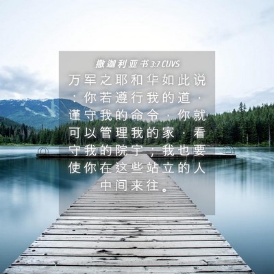 Picture 04 - 撒 迦 利 亚 书 3:7 CUVS - 万 军 之 耶 和 华 如 此 说 ： 你 若 - Bible Verse Picture