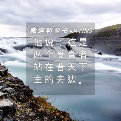 Picture 04 - 撒 迦 利 亚 书 4:14 CUVS - 他 说 ： 这 是 两 个 受 膏 者 站 在 - Bible Verse Picture