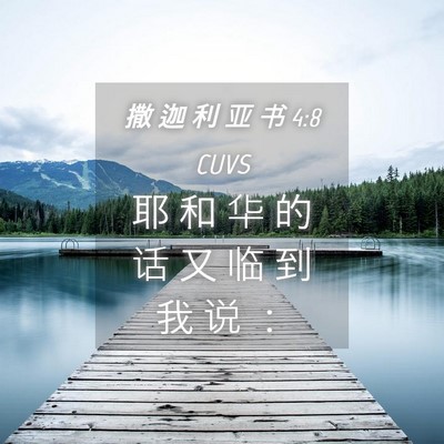 Picture 04 - 撒 迦 利 亚 书 4:8 CUVS - 耶 和 华 的 话 又 临 到 我 说 - Bible Verse Picture