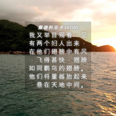 Picture 04 - 撒 迦 利 亚 书 5:9 CUVS - 我 又 举 目 观 看 ， 见 有 两 个 妇 - Bible Verse Picture