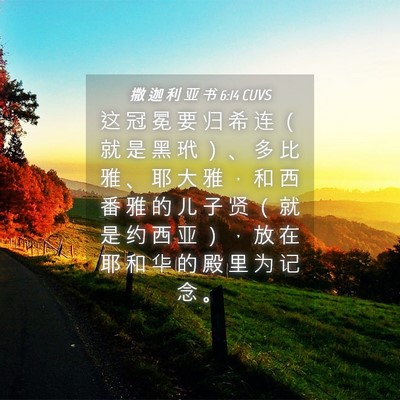 Picture 04 - 撒 迦 利 亚 书 6:14 CUVS - 这 冠 冕 要 归 希 连 （ 就 是 黑 玳 - Bible Verse Picture