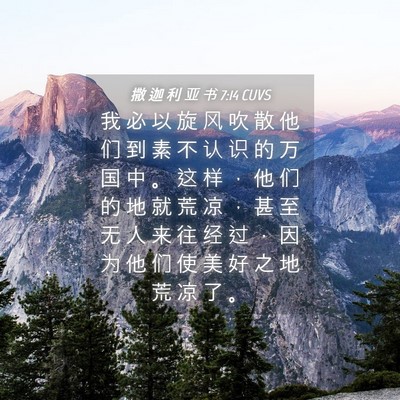 Picture 04 - 撒 迦 利 亚 书 7:14 CUVS - 我 必 以 旋 风 吹 散 他 们 到 素 不 - Bible Verse Picture