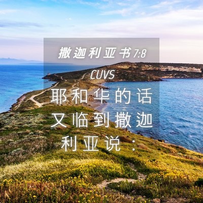 Picture 04 - 撒 迦 利 亚 书 7:8 CUVS - 耶 和 华 的 话 又 临 到 撒 迦 利 亚 - Bible Verse Picture