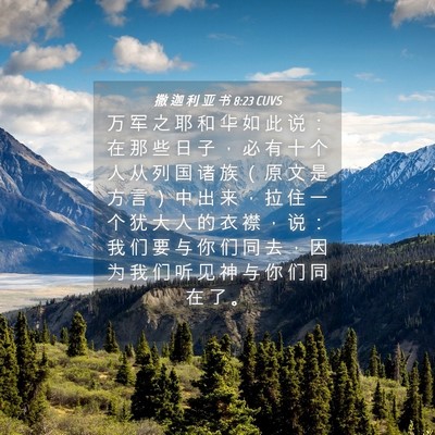 Picture 04 - 撒 迦 利 亚 书 8:23 CUVS - 万 军 之 耶 和 华 如 此 说 ： 在 那 - Bible Verse Picture