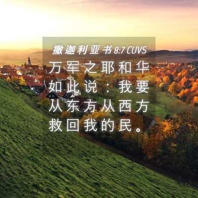 Picture 04 - 撒 迦 利 亚 书 8:7 CUVS - 万 军 之 耶 和 华 如 此 说 ： 我 要 - Bible Verse Picture