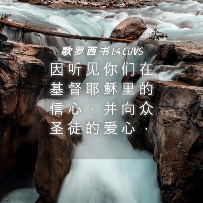 Picture 04 - 歌 罗 西 书 1:4 CUVS - 因 听 见 你 们 在 基 督 耶 稣 里 的 - Bible Verse Picture