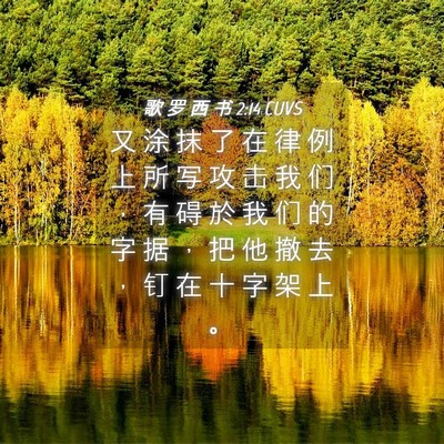 Picture 04 - 歌 罗 西 书 2:14 CUVS - 又 涂 抹 了 在 律 例 上 所 写 攻 击 - Bible Verse Picture