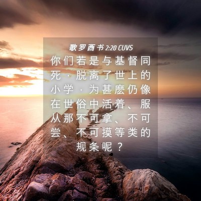 Picture 04 - 歌 罗 西 书 2:20 CUVS - 你 们 若 是 与 基 督 同 死 ， 脱 离 - Bible Verse Picture