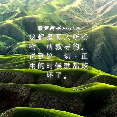 Picture 04 - 歌 罗 西 书 2:22 CUVS - 这 都 是 照 人 所 吩 咐 、 所 教 导 - Bible Verse Picture