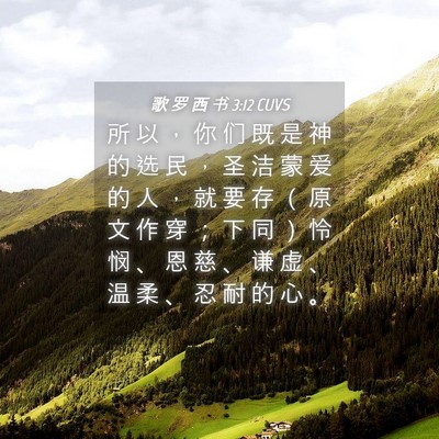Picture 04 - 歌 罗 西 书 3:12 CUVS - 所 以 ， 你 们 既 是 神 的 选 民 ， - Bible Verse Picture