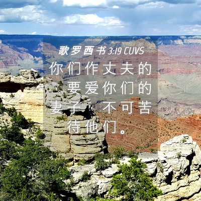 Picture 04 - 歌 罗 西 书 3:19 CUVS - 你 们 作 丈 夫 的 ， 要 爱 你 们 的 - Bible Verse Picture