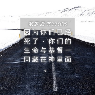 Picture 04 - 歌 罗 西 书 3:3 CUVS - 因 为 你 们 已 经 死 了 ， 你 们 的 - Bible Verse Picture