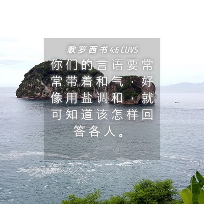 Picture 04 - 歌 罗 西 书 4:6 CUVS - 你 们 的 言 语 要 常 常 带 着 和 气 - Bible Verse Picture