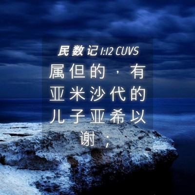 Picture 04 - 民 数 记 1:12 CUVS - 属 但 的 ， 有 亚 米 沙 代 的 儿 子 - Bible Verse Picture