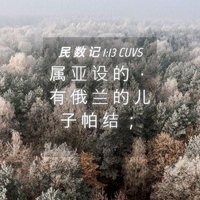 Picture 04 - 民 数 记 1:13 CUVS - 属 亚 设 的 ， 有 俄 兰 的 儿 子 帕 - Bible Verse Picture
