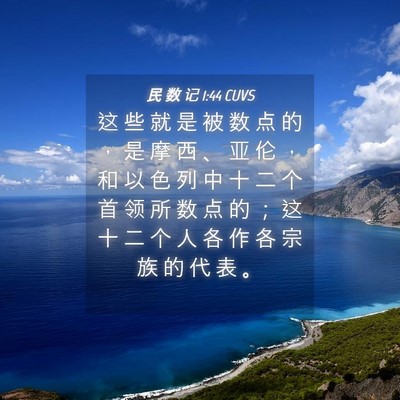Picture 04 - 民 数 记 1:44 CUVS - 这 些 就 是 被 数 点 的 ， 是 摩 西 - Bible Verse Picture