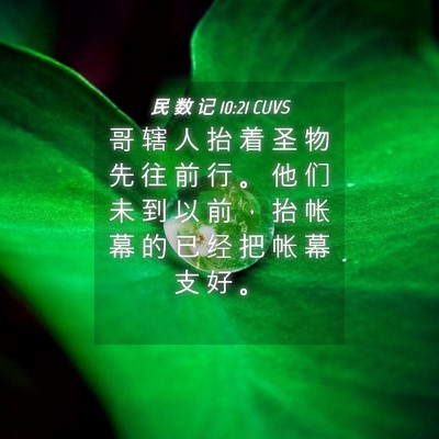 Picture 04 - 民 数 记 10:21 CUVS - 哥 辖 人 抬 着 圣 物 先 往 前 行 。 - Bible Verse Picture