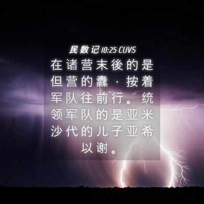 Picture 04 - 民 数 记 10:25 CUVS - 在 诸 营 末 後 的 是 但 营 的 纛 ， - Bible Verse Picture