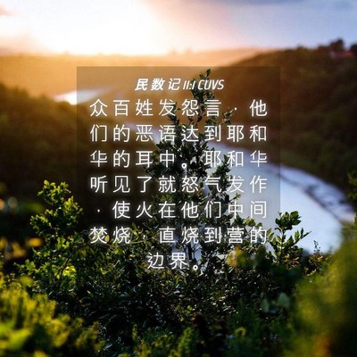 Picture 04 - 民 数 记 11:1 CUVS - 众 百 姓 发 怨 言 ， 他 们 的 恶 语 - Bible Verse Picture