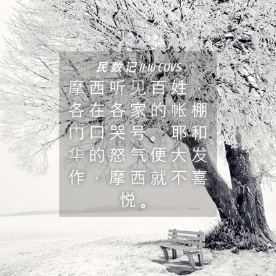 Picture 04 - 民 数 记 11:10 CUVS - 摩 西 听 见 百 姓 ， 各 在 各 家 的 - Bible Verse Picture