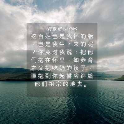 Picture 04 - 民 数 记 11:12 CUVS - 这 百 姓 岂 是 我 怀 的 胎 ， 岂 是 - Bible Verse Picture