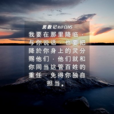 Picture 04 - 民 数 记 11:17 CUVS - 我 要 在 那 里 降 临 ， 与 你 说 话 - Bible Verse Picture