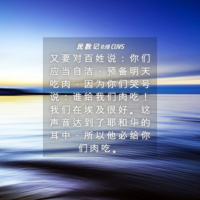 Picture 04 - 民 数 记 11:18 CUVS - 又 要 对 百 姓 说 ： 你 们 应 当 自 - Bible Verse Picture