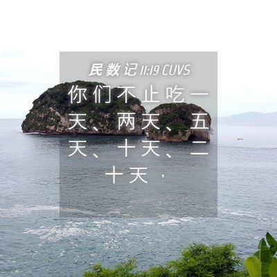 Picture 04 - 民 数 记 11:19 CUVS - 你 们 不 止 吃 一 天 、 两 天 、 五 - Bible Verse Picture