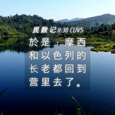 Picture 04 - 民 数 记 11:30 CUVS - 於 是 ， 摩 西 和 以 色 列 的 长 老 - Bible Verse Picture