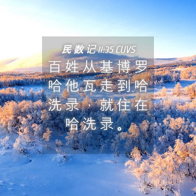 Picture 04 - 民 数 记 11:35 CUVS - 百 姓 从 基 博 罗 哈 他 瓦 走 到 哈 - Bible Verse Picture