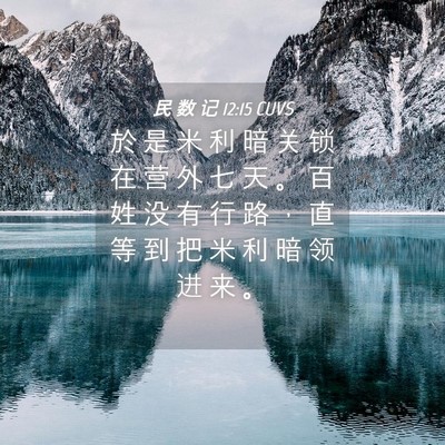 Picture 04 - 民 数 记 12:15 CUVS - 於 是 米 利 暗 关 锁 在 营 外 七 天 - Bible Verse Picture
