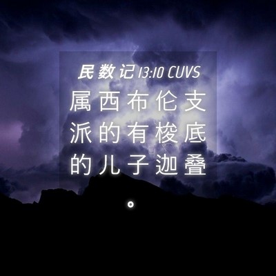 Picture 04 - 民 数 记 13:10 CUVS - 属 西 布 伦 支 派 的 有 梭 底 的 儿 - Bible Verse Picture