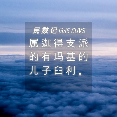 Picture 04 - 民 数 记 13:15 CUVS - 属 迦 得 支 派 的 有 玛 基 的 儿 子 - Bible Verse Picture