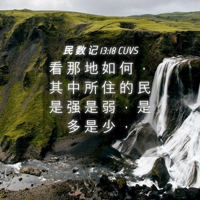 Picture 04 - 民 数 记 13:18 CUVS - 看 那 地 如 何 ， 其 中 所 住 的 民 - Bible Verse Picture