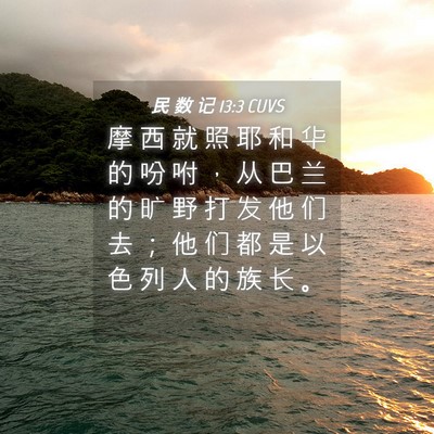 Picture 04 - 民 数 记 13:3 CUVS - 摩 西 就 照 耶 和 华 的 吩 咐 ， 从 - Bible Verse Picture