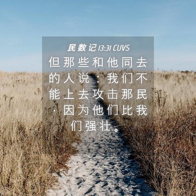 Picture 04 - 民 数 记 13:31 CUVS - 但 那 些 和 他 同 去 的 人 说 ： 我 - Bible Verse Picture