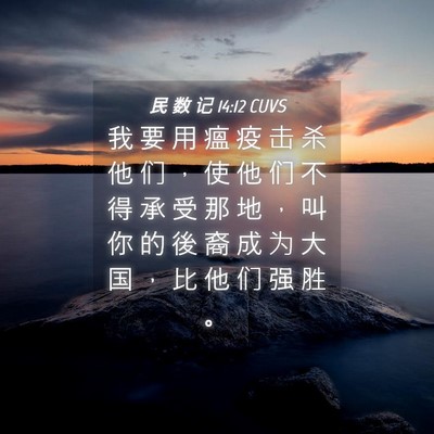 Picture 04 - 民 数 记 14:12 CUVS - 我 要 用 瘟 疫 击 杀 他 们 ， 使 他 - Bible Verse Picture