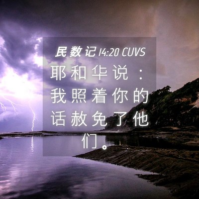 Picture 04 - 民 数 记 14:20 CUVS - 耶 和 华 说 ： 我 照 着 你 的 话 赦 - Bible Verse Picture