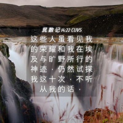Picture 04 - 民 数 记 14:22 CUVS - 这 些 人 虽 看 见 我 的 荣 耀 和 我 - Bible Verse Picture