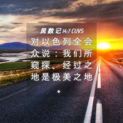 Picture 04 - 民 数 记 14:7 CUVS - 对 以 色 列 全 会 众 说 ： 我 们 所 - Bible Verse Picture