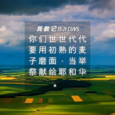 Picture 04 - 民 数 记 15:21 CUVS - 你 们 世 世 代 代 要 用 初 熟 的 麦 - Bible Verse Picture