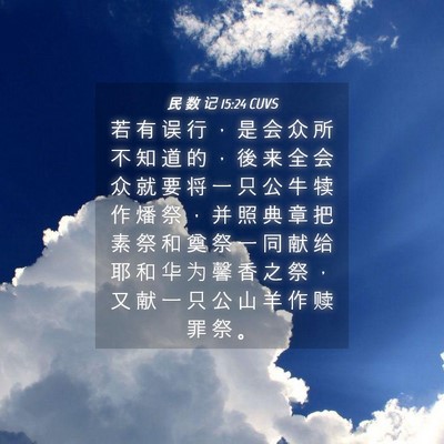 Picture 04 - 民 数 记 15:24 CUVS - 若 有 误 行 ， 是 会 众 所 不 知 道 - Bible Verse Picture