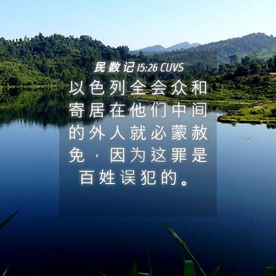 Picture 04 - 民 数 记 15:26 CUVS - 以 色 列 全 会 众 和 寄 居 在 他 们 - Bible Verse Picture